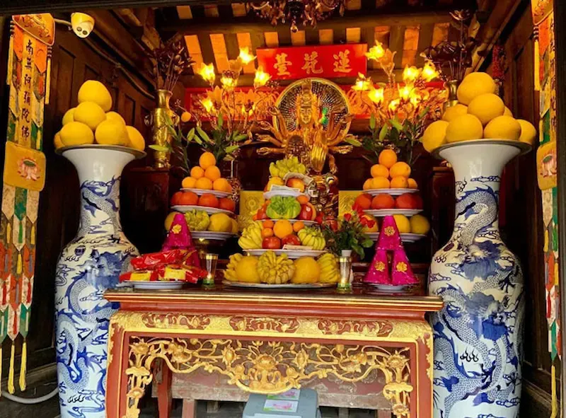 Ancestor Worship With Flowers in Vietnam