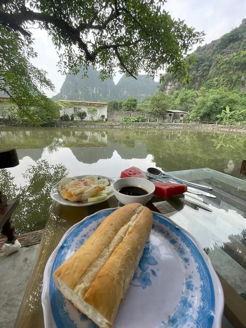 Breakfast at Prisine View Homestay in Trang An, Ninh Binh