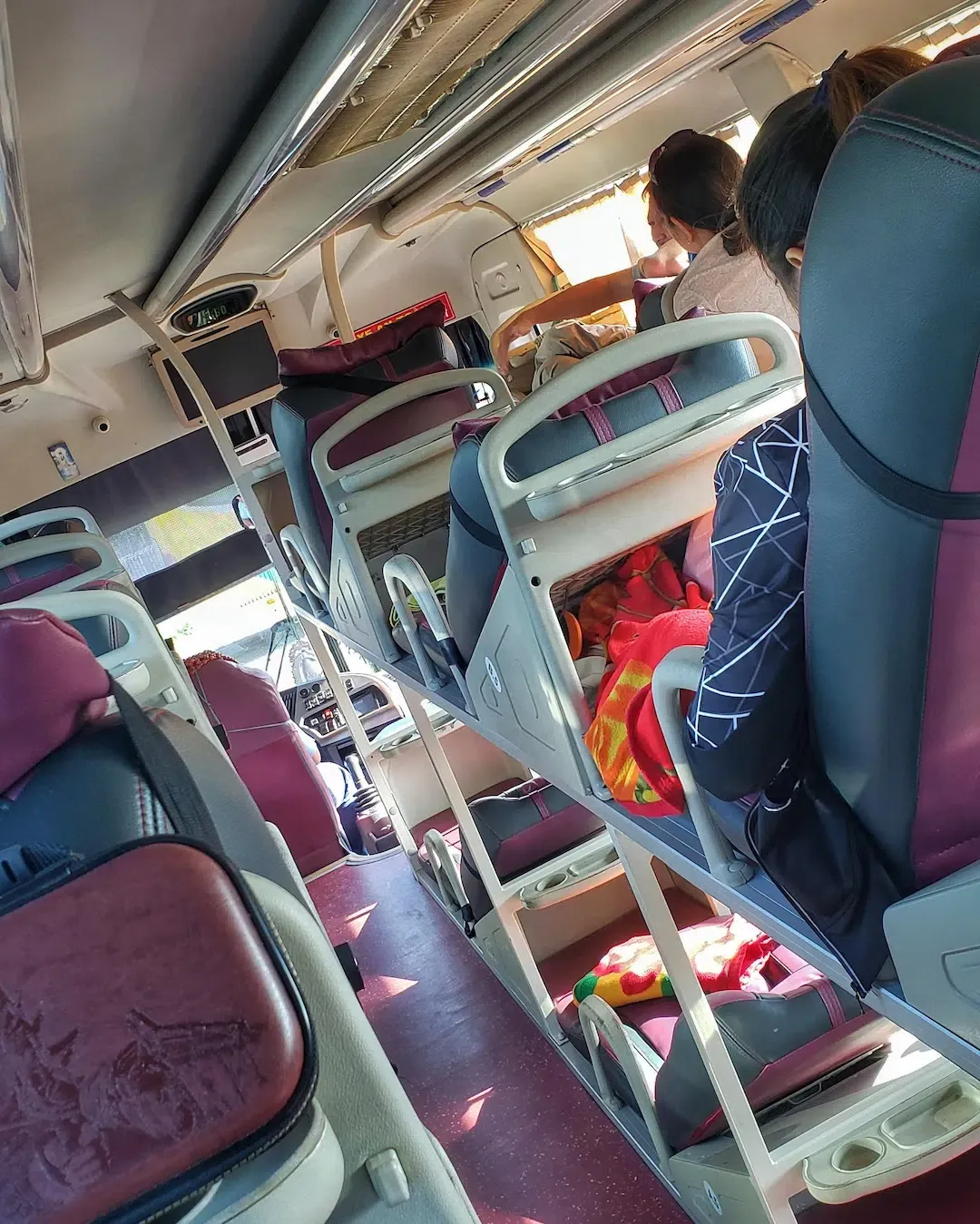 Sleeper Bus of Vietnam From Inside Showing Seating