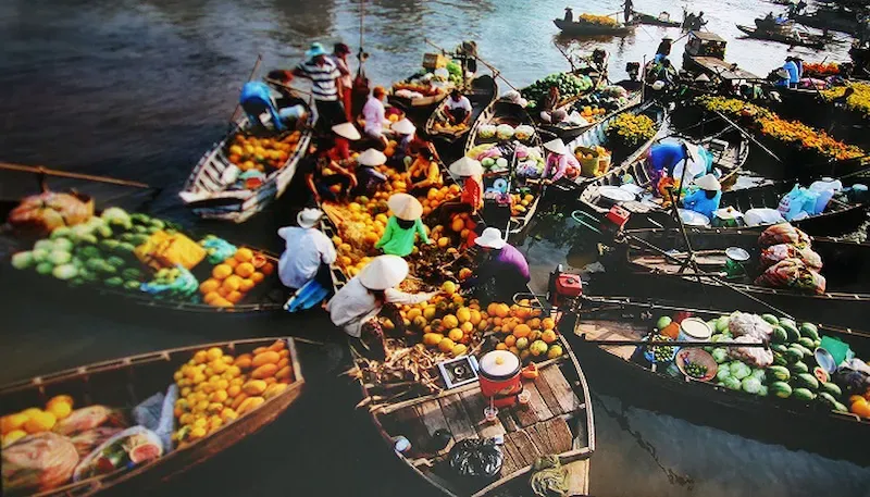 Floating Markets of Mekong Detla, Vietnam