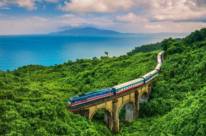 a Train Travelling From Ninh Binh to Dong Hoi in Vietnam