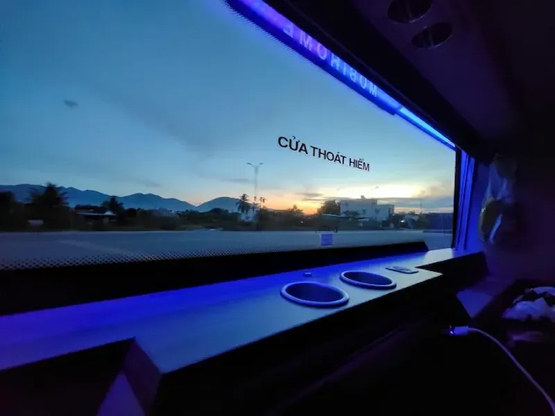 Sleeper Bus Going From Dalat City to Dong Hoi in Vietnam