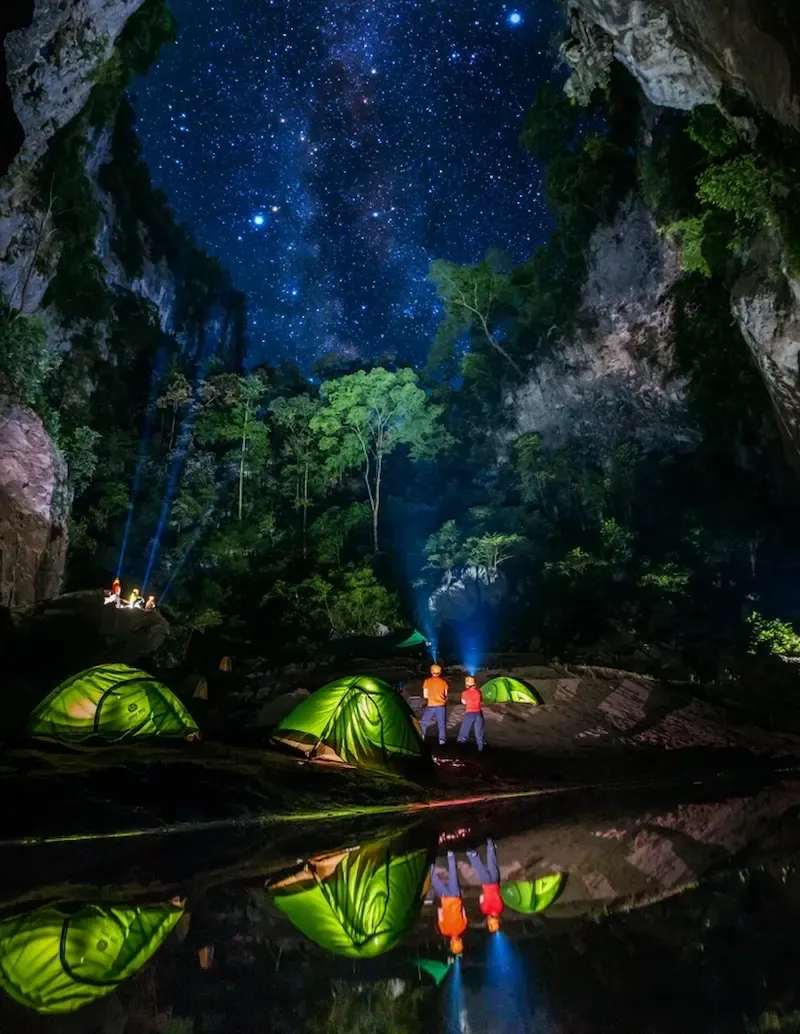 a Camp Site in the Middle of Jungle in Phong Nha