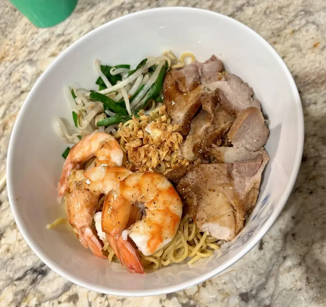 Mi Kho Xa Xiu or Vietnamese Dry Egg Noodles
