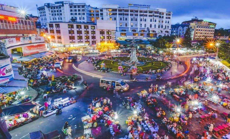 Aerial View of Dalat Night Market
