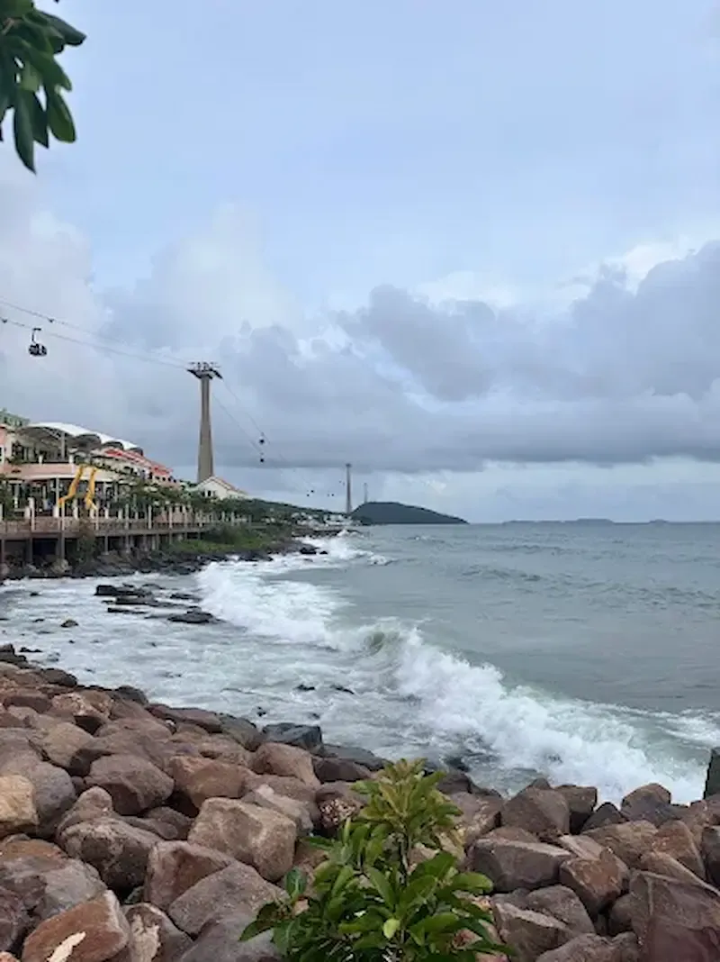 View From the Ground of Sun World Hon Thom Cable Car