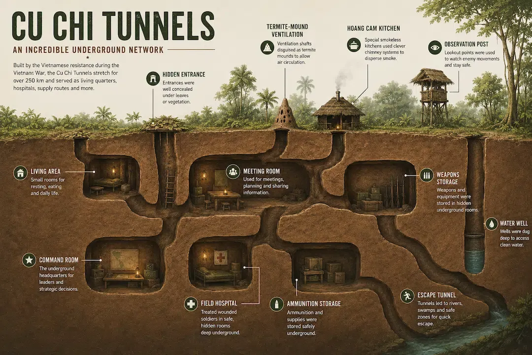 Underground Network of Cu Chi Tunnel Used During Vietnam War