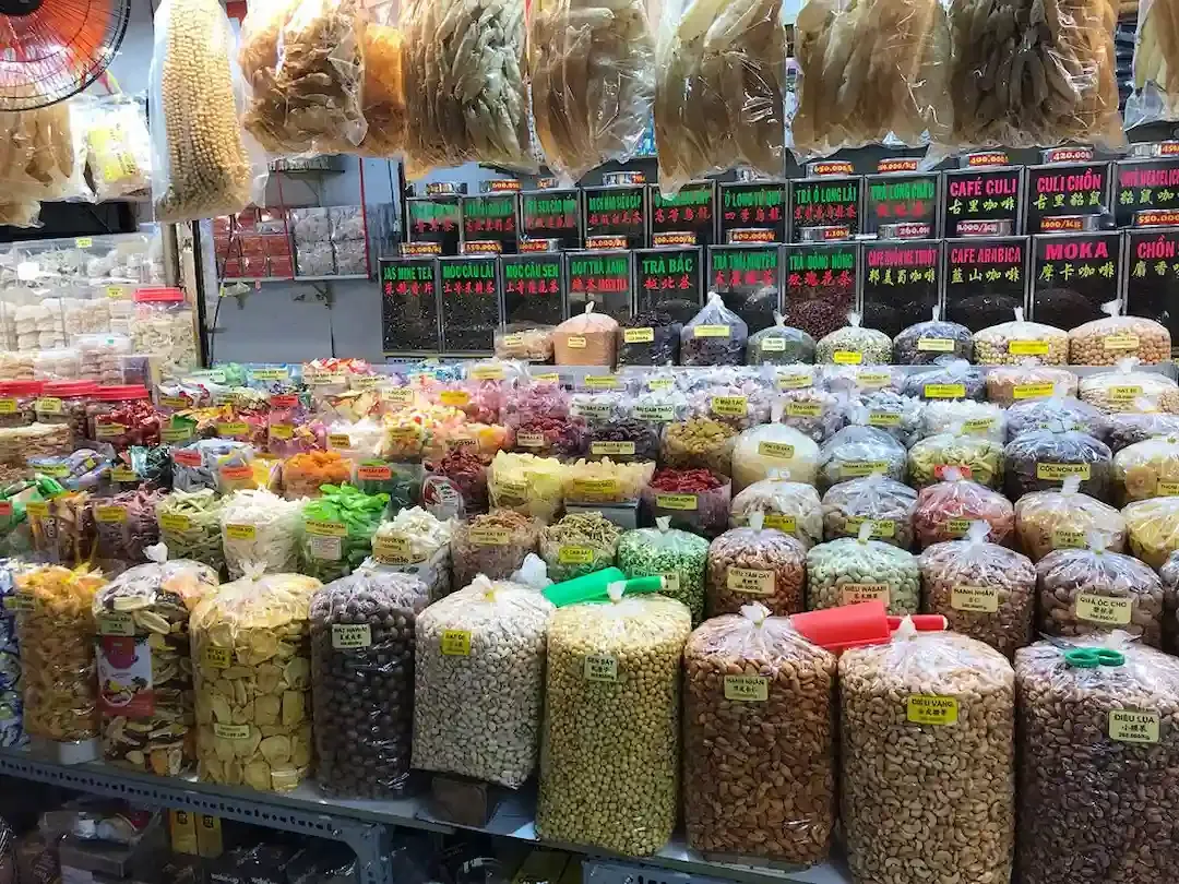 a Dry Fruits Stall in an Dong Market