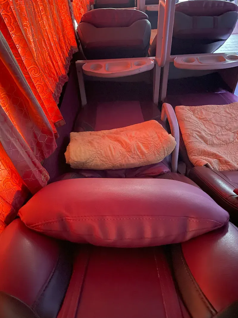 Interior of a Bus Going From Ninh Binh to Phong Nha