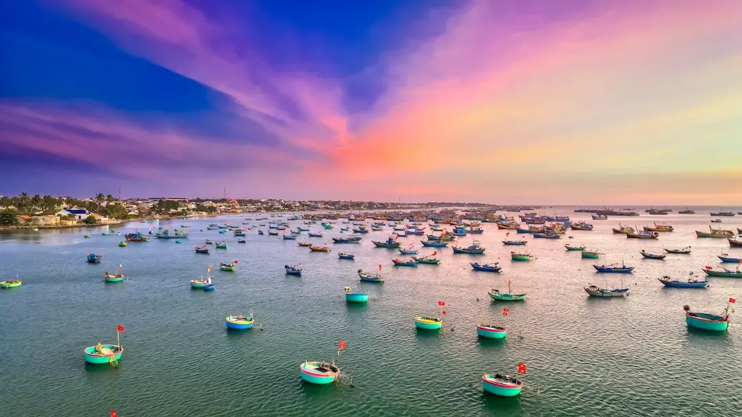 Fishing Boats Near Phan Thiet Beach