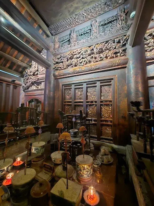 Dinh Tien Hoang King Temple Stone Gate Archway With Intricate Carved Details Traditional Vietnamese Roof Hoa Lu Ancient Capital First Emperor Vietnam Ninh Binh Sacred Site