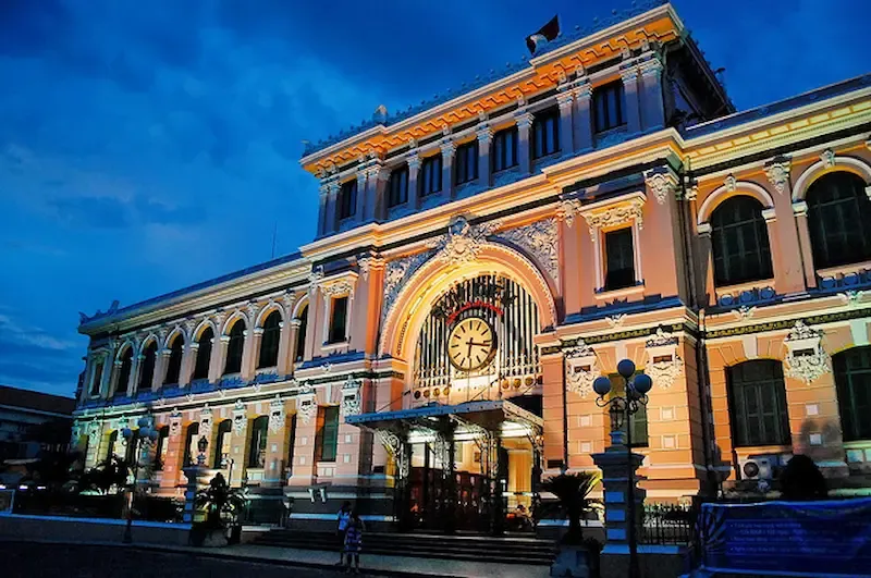 Saigon Central Post Office in an Ancient Building in Vietnam