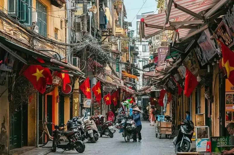  a Busy Street of Hanoi Old Quarter