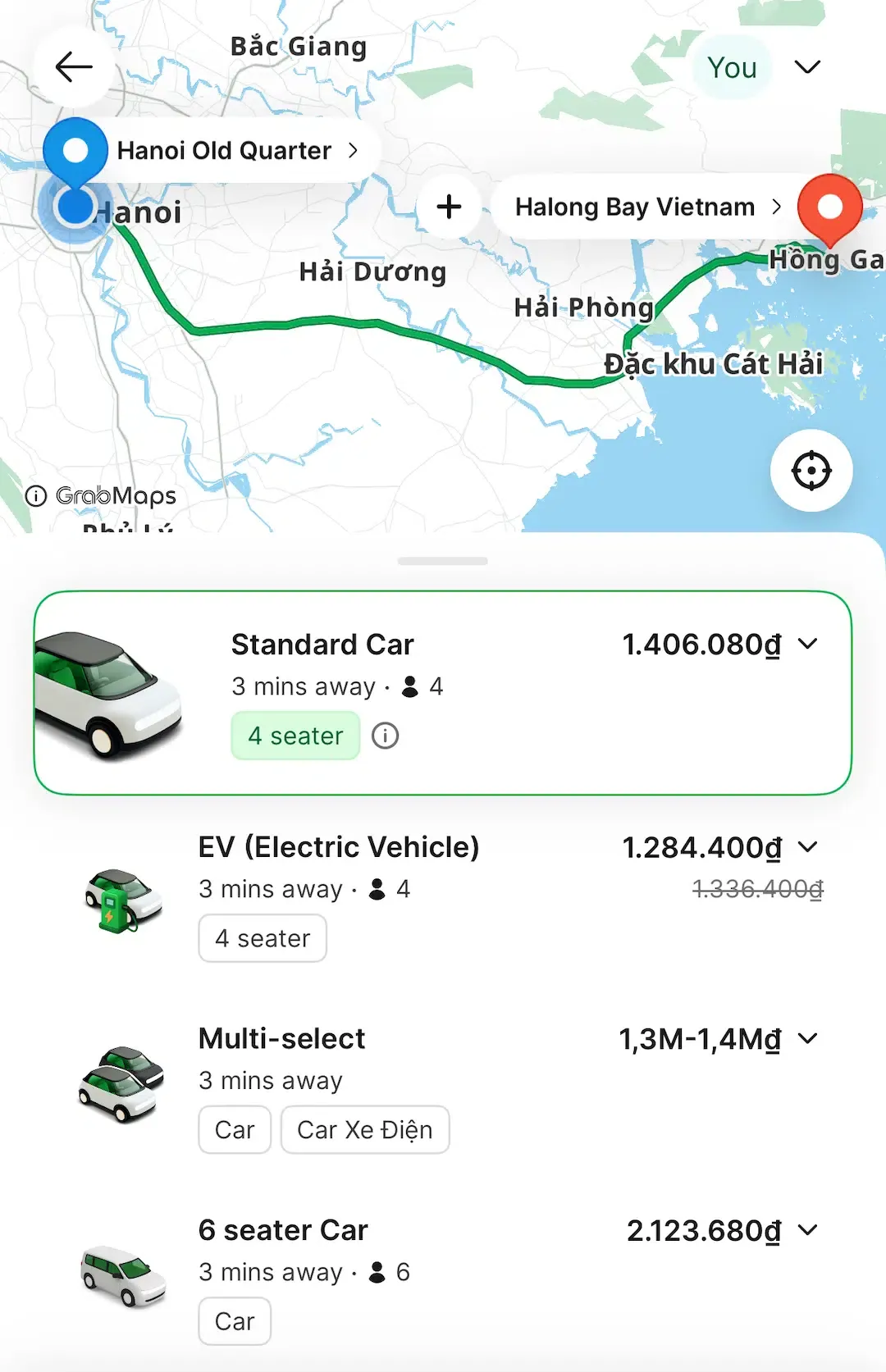 Hanoi to Halong Bay Grab Price in Vientam (2026)