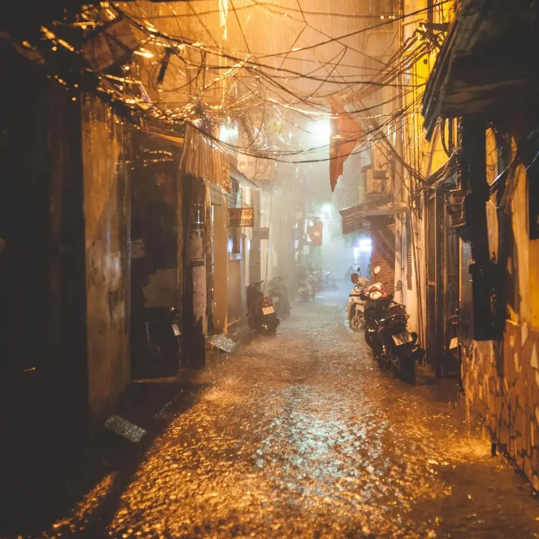 Old Quarter During Rain in Hanoi