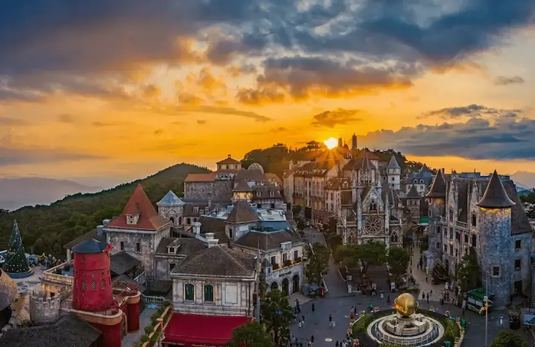 French Village Sunset View in Bana Hills, Da Nang