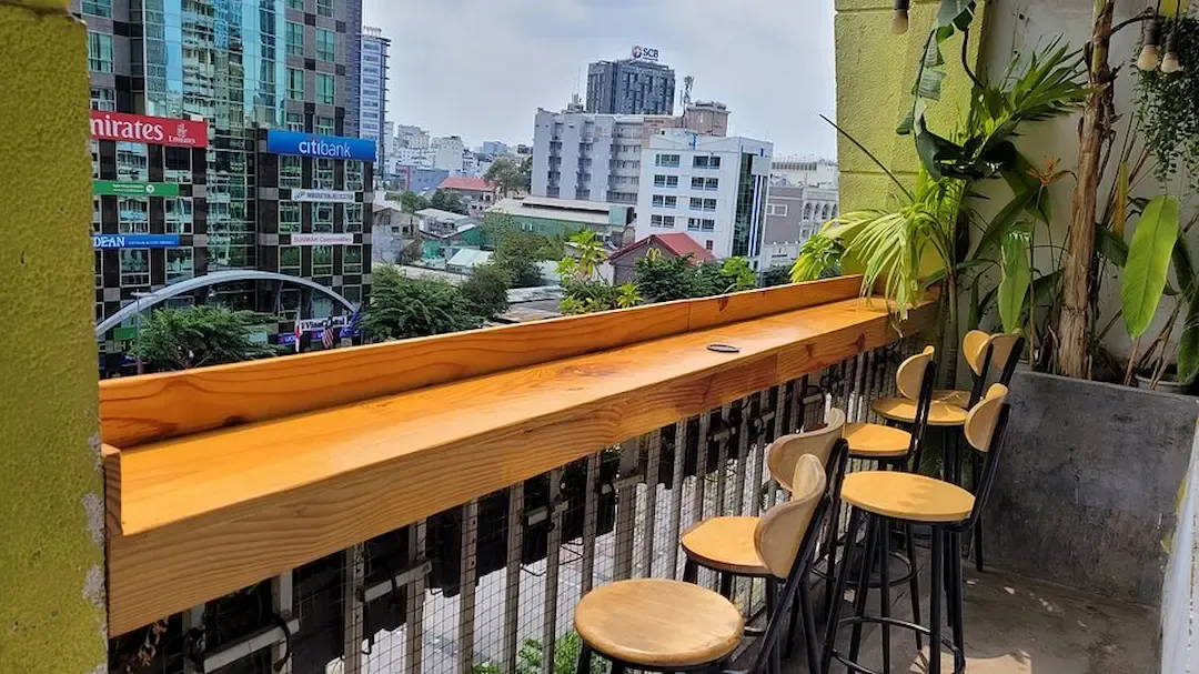 Saigon Oi Cafe Balcony on the 5th Floor