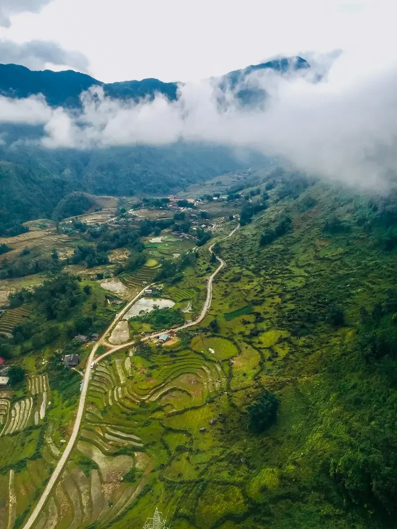 4. Drone Shot of Tu Le Valley in Vietnam