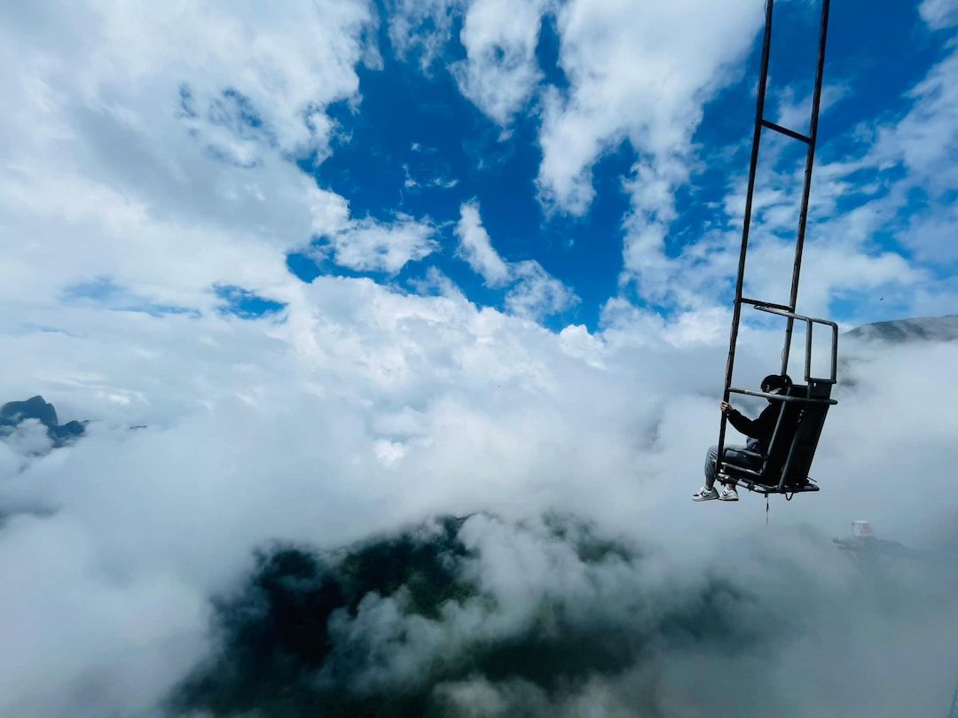 Aerial Swing (death Swing) Activity on Sapa Glass Bridge, Vietnam
