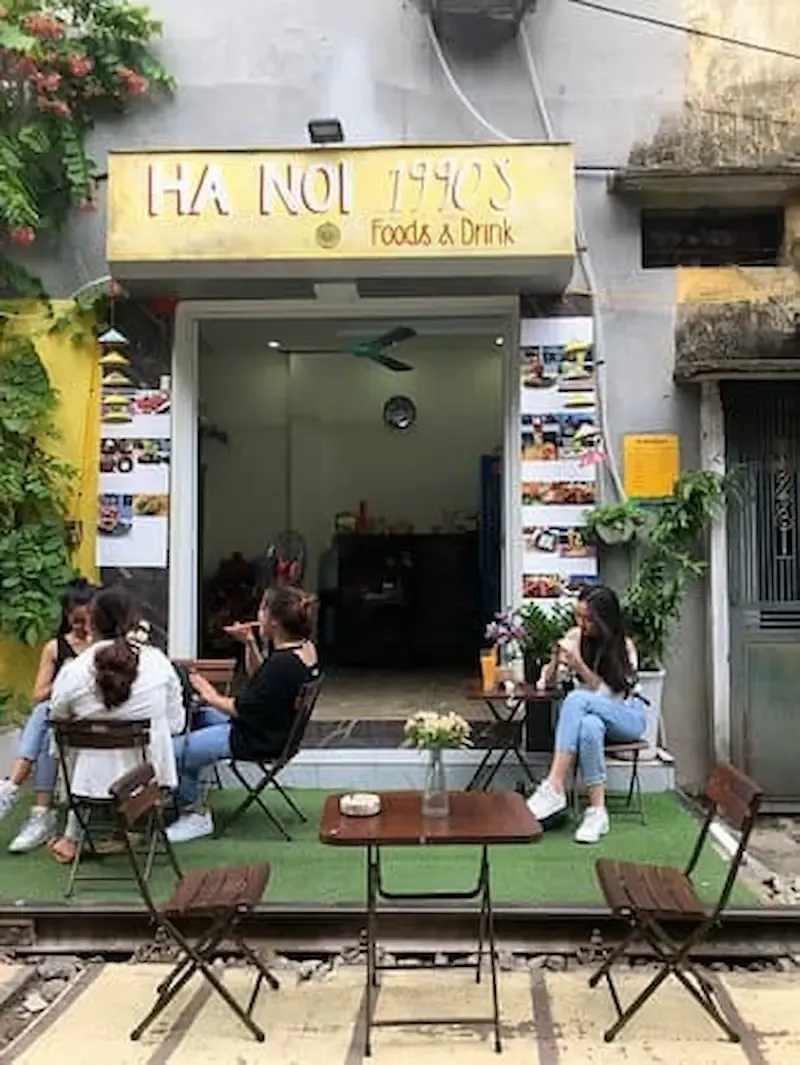 the Famous Hanoi 1990 Cafe on the Train Street
