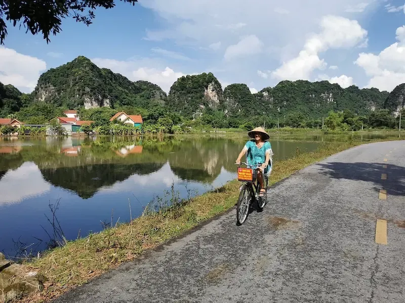 Using a Bicycle to Reach Thung Nham Bird Park