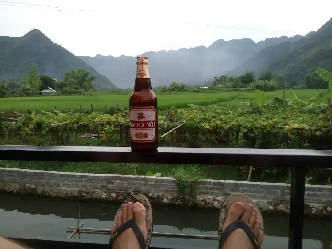 What a View With Bia Hoi in Mai Chau!