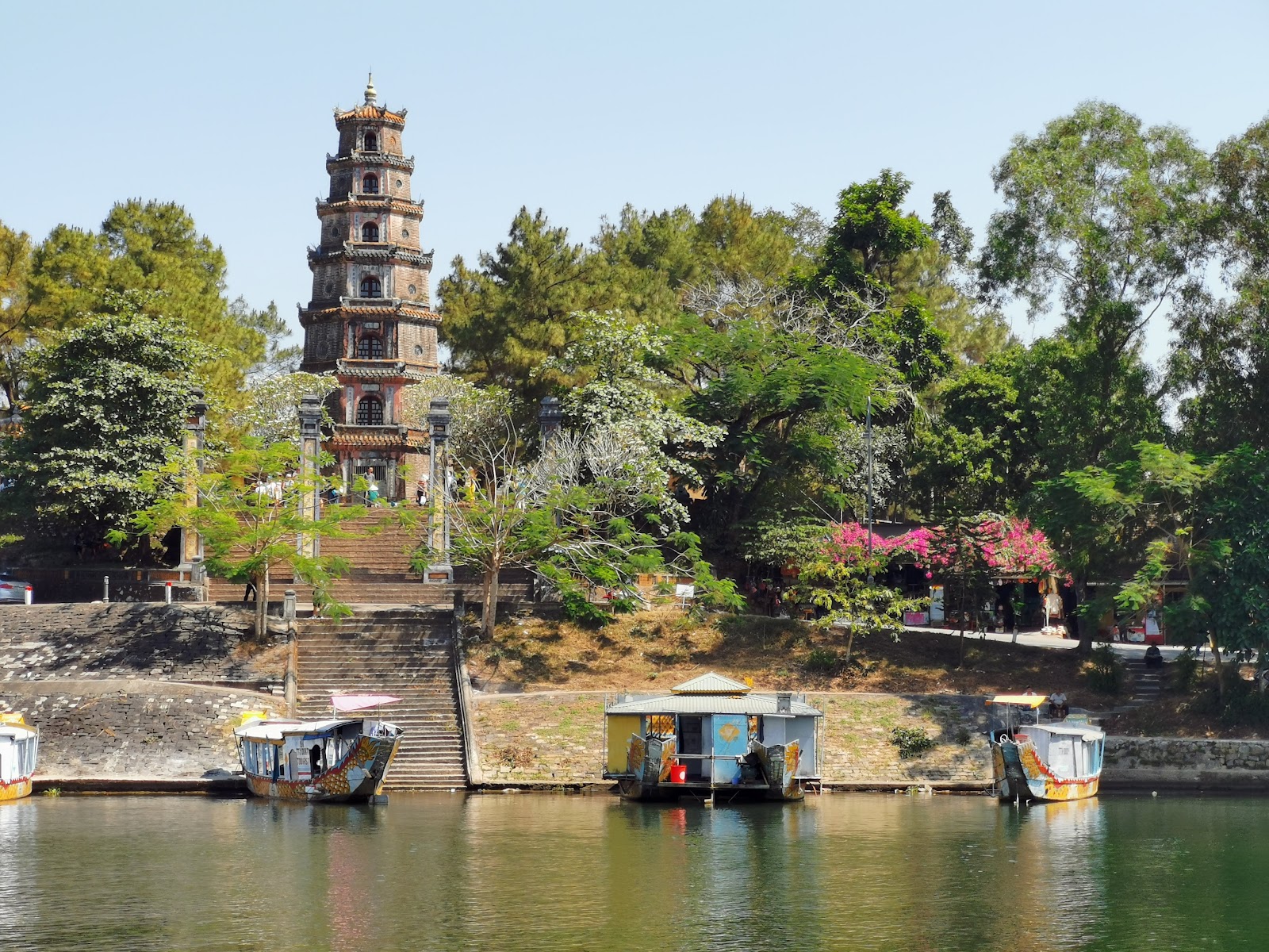 Thien Mu Pagoda above the Perfume River in Hue