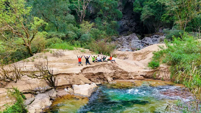 Group of Travellers in Phong Nha National Park