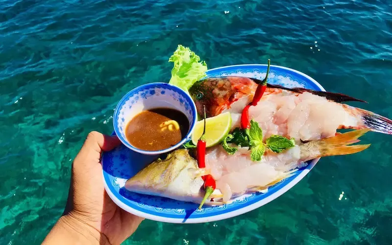 Local Fresh Sea Food Served in One of the Restaurants of Phu Quy