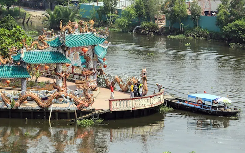 Phu Chau Floating Temple Entrance Which Can Be Reached by Boat