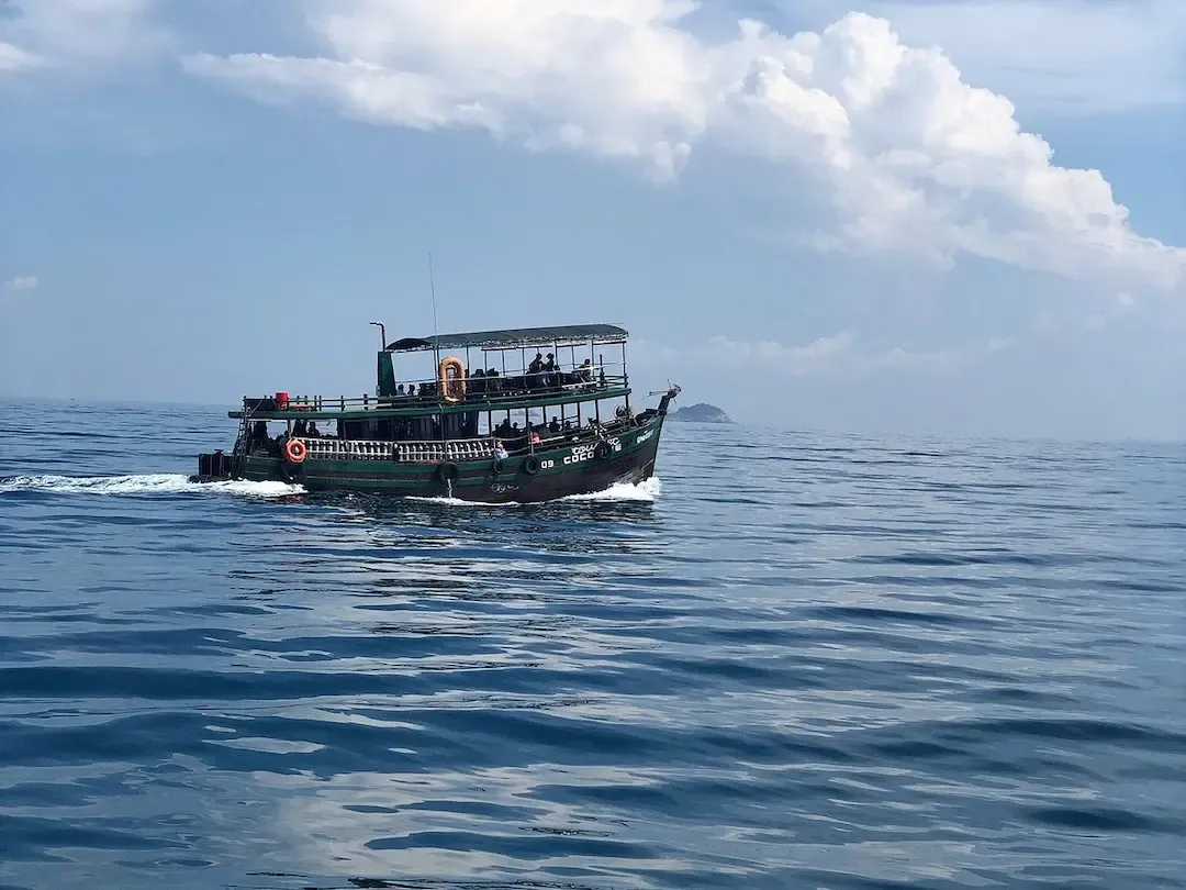 A Boat With Travelers on the Way to Cham Islands   Hoi An