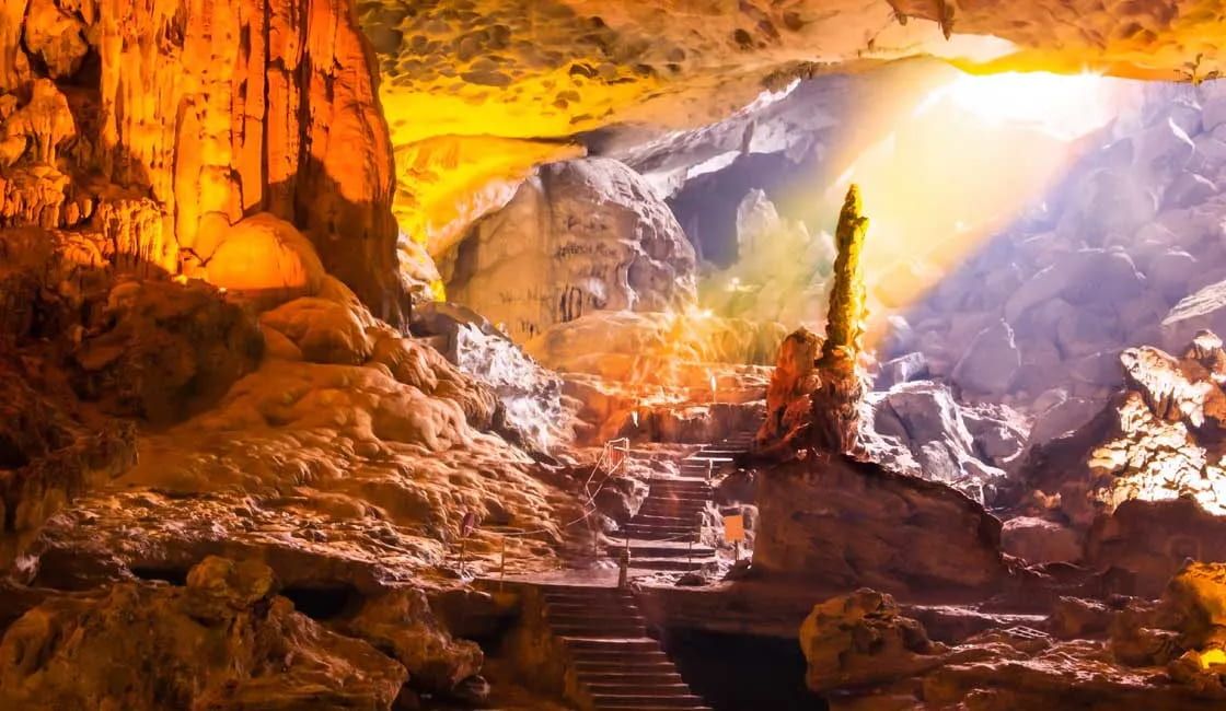 4. Sunlight Streaming Through Sung Sot Cave in Ha Long Bay