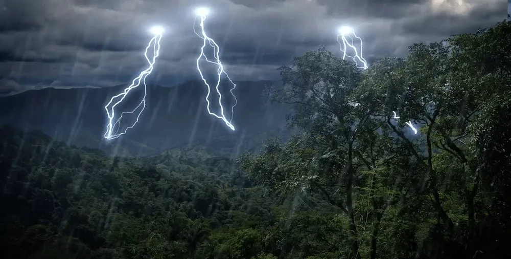what to do if you are caught in a thunderstorm while hiking or camping