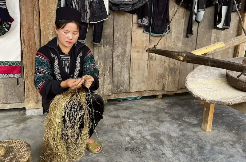 Traditional Crafts Working by a Local in Sapa Village