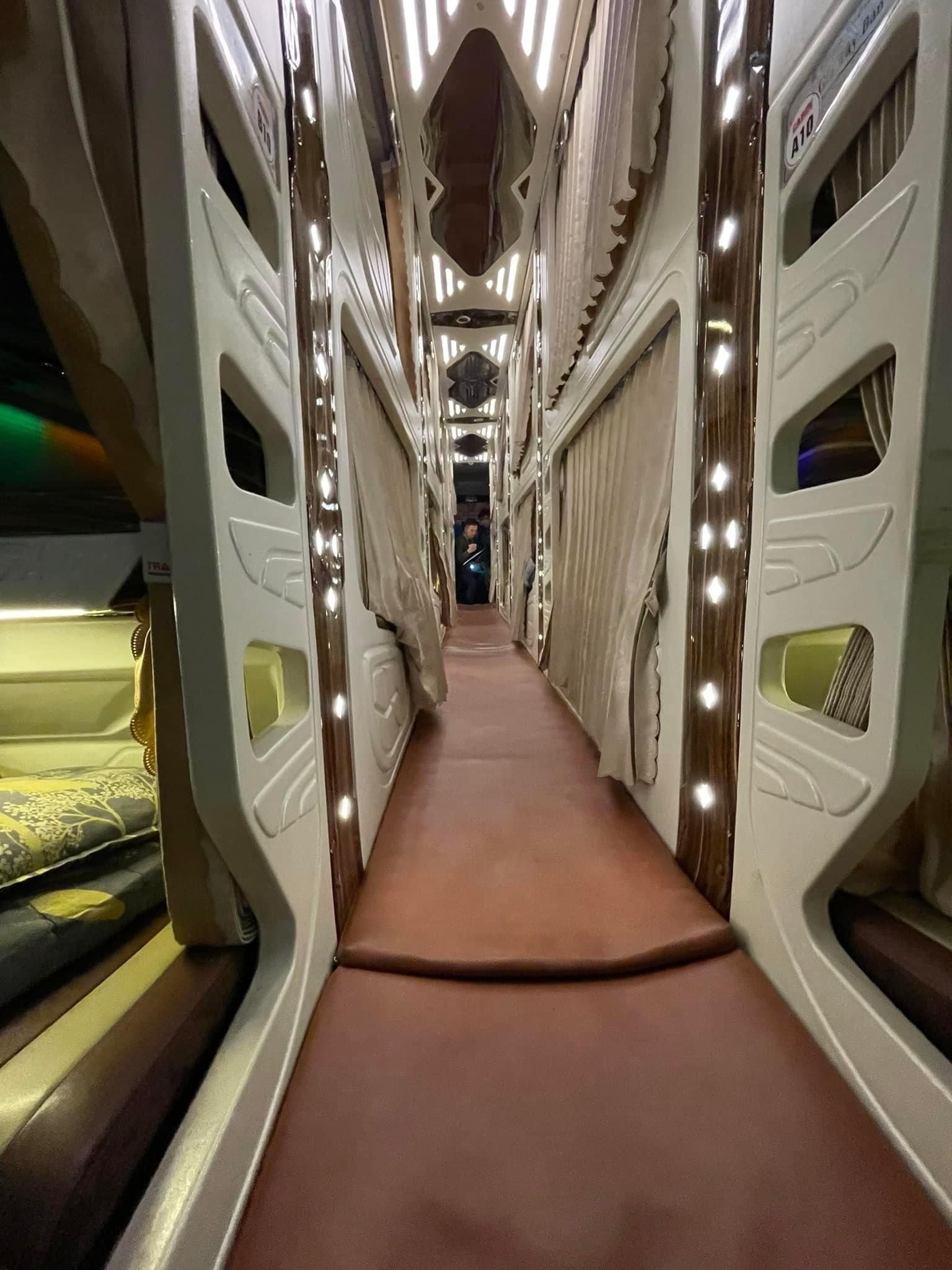 a VIP Sleeper Bus Going From Hanoi to Cat Ba