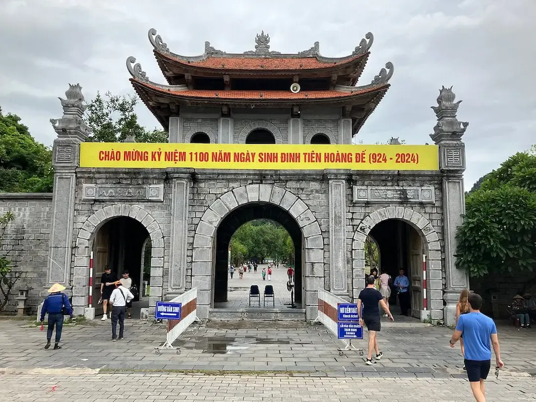 Hoa Lu Ancient Capital Scenic Plaza With Dramatic Limestone Karst Mountains Temple Pavilion and Traditional Vietnamese Architecture Trang an Landscape Complex Ninh Binh
