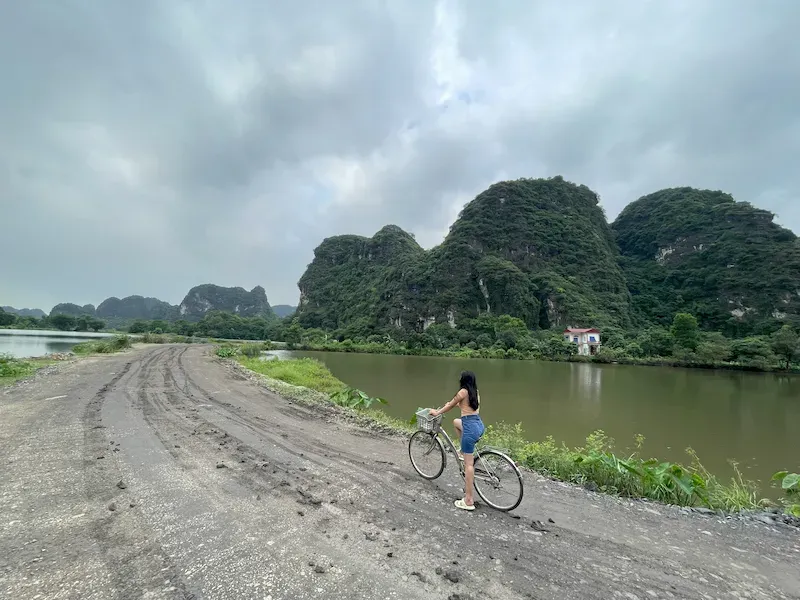 Cycling in Trang an Village of Ninh Binh