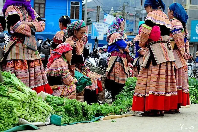 Flower Hmong Women Embroidered Skirts Bac Ha Market