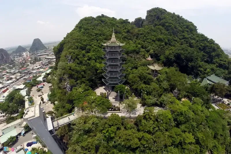 View of Pagoda on the Danang Marble Mountains