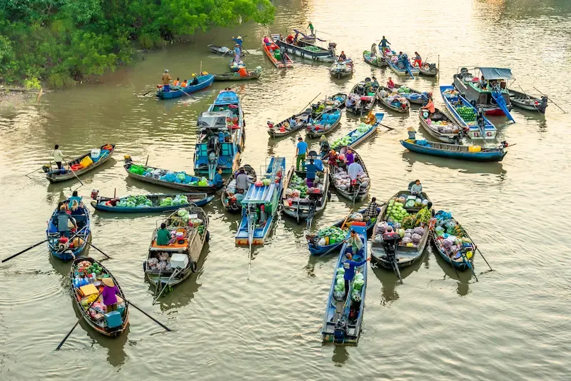 2.  Cai Rang Floating Market in Can Tho