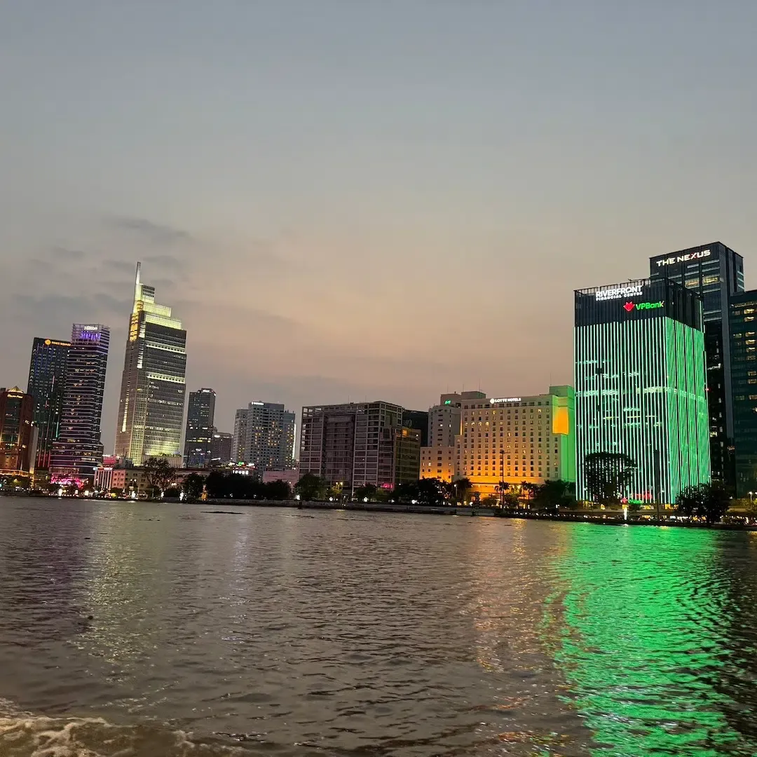 A View From the Saigon Waterbus of Ho Chi Minh Skyline