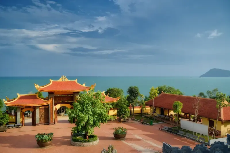 6.  Ho Quoc Pagoda With Ocean View in Background